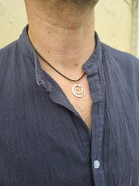 Image 5 of Mens Sterling Silver Necklace - Big Swirl 