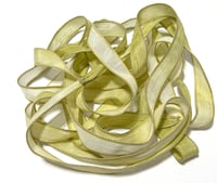 Image 3 of 1PC. GOLDEN PEAR 42" hand dyed wrist wrap bracelet silk ribbon//Yoga wrist wrap bracelet ribbon