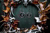 Image 2 of Death Worship etched brass ear hangers
