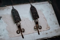 Image 4 of Ornaments of Old etched brass earrings
