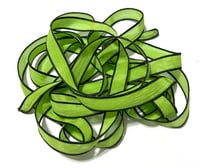 Image 1 of 1PC. NEON GREEN 42" hand dyed wrist wrap bracelet silk ribbon//Yoga wrist wrap bracelet ribbon