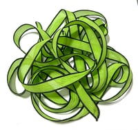 Image 3 of 1PC. NEON GREEN 42" hand dyed wrist wrap bracelet silk ribbon//Yoga wrist wrap bracelet ribbon