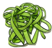 Image 4 of 1PC. NEON GREEN 42" hand dyed wrist wrap bracelet silk ribbon//Yoga wrist wrap bracelet ribbon