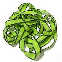 Image 5 of 1PC. NEON GREEN 42" hand dyed wrist wrap bracelet silk ribbon//Yoga wrist wrap bracelet ribbon