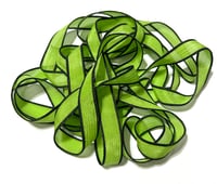 Image 6 of 1PC. NEON GREEN 42" hand dyed wrist wrap bracelet silk ribbon//Yoga wrist wrap bracelet ribbon