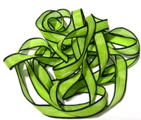 Image 7 of 1PC. NEON GREEN 42" hand dyed wrist wrap bracelet silk ribbon//Yoga wrist wrap bracelet ribbon