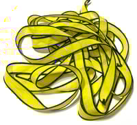 Image 2 of 1PC. NEON YELLOW 42" hand dyed wrist wrap bracelet silk ribbon//Yoga wrist wrap bracelet ribbon