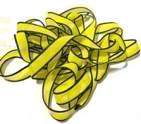 Image 6 of 1PC. NEON YELLOW 42" hand dyed wrist wrap bracelet silk ribbon//Yoga wrist wrap bracelet ribbon