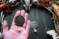 Image 5 of Archaic etched brass earrings