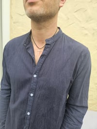 Image 3 of Mens Sterling Silver Hammered Cross Necklace 