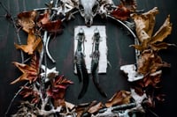 Image 1 of Braided Feather and Bone earrings