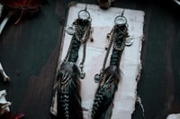 Image 4 of Braided Feather and Bone earrings