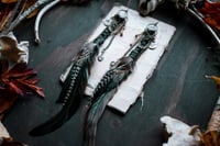 Image 5 of Braided Feather and Bone earrings