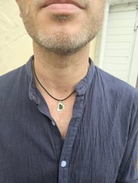 Image 7 of Mens Necklace - Cornish Green Seaglass 