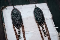 Image 4 of Folkways etched brass earrings