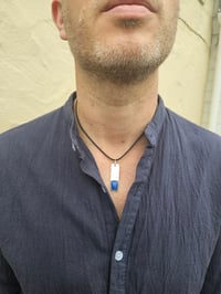 Image 4 of Mens Necklace  - Lapis Lazuli Gemstone & Sterling Silver 