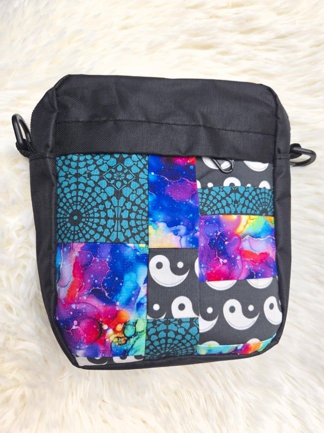 griz yin yang patchwork crossbody bag