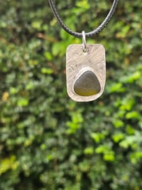 Image 5 of Mens Necklace - Cornish Olive Green Seaglass 