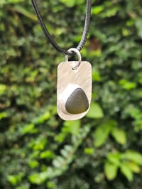 Image 8 of Mens Necklace - Cornish Olive Green Seaglass 