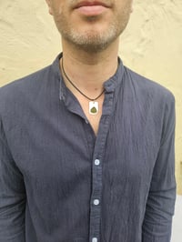 Image 6 of Mens Necklace - Cornish Olive Green Seaglass 