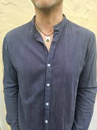 Image 2 of Mens Necklace - Cornish Olive Green Seaglass 