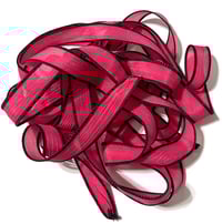 Image 4 of 1PC. NEON PINK 42" hand dyed wrist wrap bracelet silk ribbon//Yoga wrist wrap bracelet ribbon