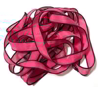 Image 5 of 1PC. NEON PINK 42" hand dyed wrist wrap bracelet silk ribbon//Yoga wrist wrap bracelet ribbon