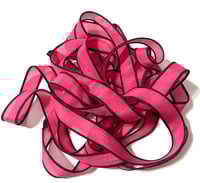 Image 6 of 1PC. NEON PINK 42" hand dyed wrist wrap bracelet silk ribbon//Yoga wrist wrap bracelet ribbon