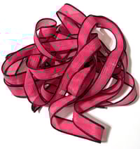 Image 7 of 1PC. NEON PINK 42" hand dyed wrist wrap bracelet silk ribbon//Yoga wrist wrap bracelet ribbon