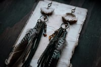 Image 4 of Bone and Fringe assemblage earrings