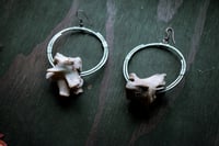 Image 2 of Bone and Steel hoop earrings