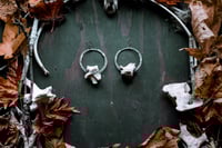 Image 1 of Bone and Steel hoop earrings