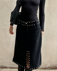 Image 3 of ITALIAN BLACK STUDDED SKIRT