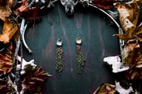 Image 1 of Cascading bone and chain earrings