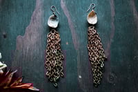 Image 3 of Cascading bone and chain earrings