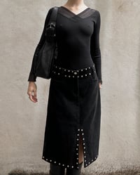 Image 5 of ITALIAN BLACK STUDDED SKIRT