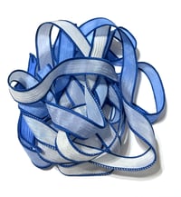 Image 1 of  1PC. NAUTICAL 42" hand dyed wrist wrap bracelet silk ribbon//Yoga wrist wrap bracelet ribbon