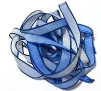 Image 3 of  1PC. NAUTICAL 42" hand dyed wrist wrap bracelet silk ribbon//Yoga wrist wrap bracelet ribbon