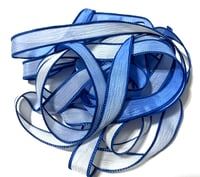 Image 7 of  1PC. NAUTICAL 42" hand dyed wrist wrap bracelet silk ribbon//Yoga wrist wrap bracelet ribbon