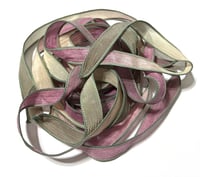 Image 1 of  1PC. TEA ROSE 42" hand dyed wrist wrap bracelet silk ribbon//Yoga wrist wrap bracelet ribbon