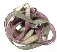Image 3 of  1PC. TEA ROSE 42" hand dyed wrist wrap bracelet silk ribbon//Yoga wrist wrap bracelet ribbon