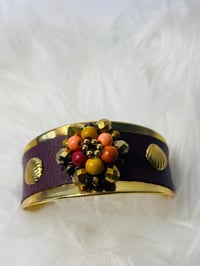 Image 1 of Handmade Autumn Bloom Gold-Plated Stainless Steel Bracelet