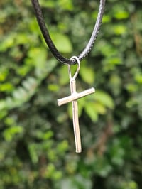 Image 3 of Mens Necklace  - Sterling Silver simple Cross 