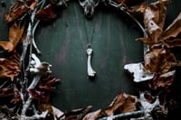 Image 3 of Silver Capped Raccoon Leg Bone necklace