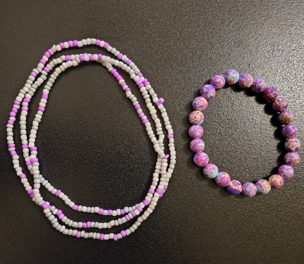 Image of Soul Blossom Waist Bead and Bracelet Set