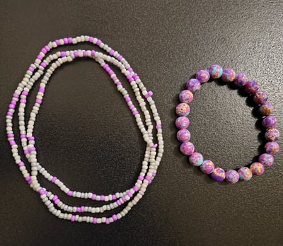 Image of Soul Blossom Waist Bead and Bracelet Set