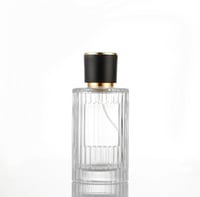 100ml Empty Clear Glass Cylindrical Ribbed Perfume Spray Bottle