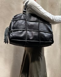 Image 1 of BLACK LEATHER TRAVEL BAG