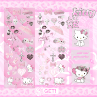 hime kitty sticker sheet