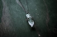 Image 1 of Silver Capped Quartz Crystal necklace